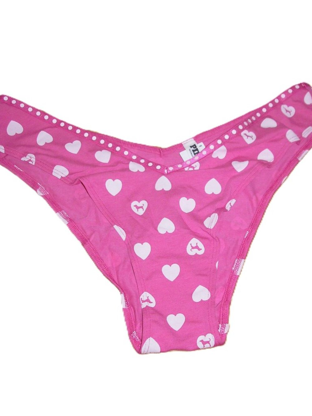 Victoria's Secret Pink - Heart Print Tanga Panties Lingerie. XL